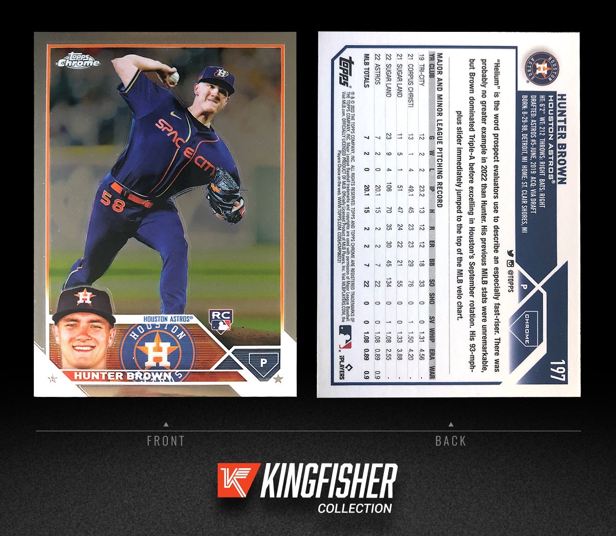 Hunter Brown 2023 Topps Chrome Rookie RC #197 Houston Astros
