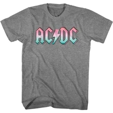 AC/DC Logo Pastel Rock and Roll Music Band T-Shirt
