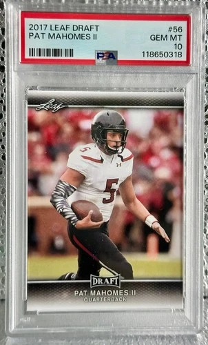 2017 Leaf Draft - Patrick Mahomes II #56 ROOKIE CARD (RC) PSA 10 GEM-MT
