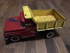 Vintage 1960s Tonka Dump Truck Red  and Yellow Old Metal Truck Loved