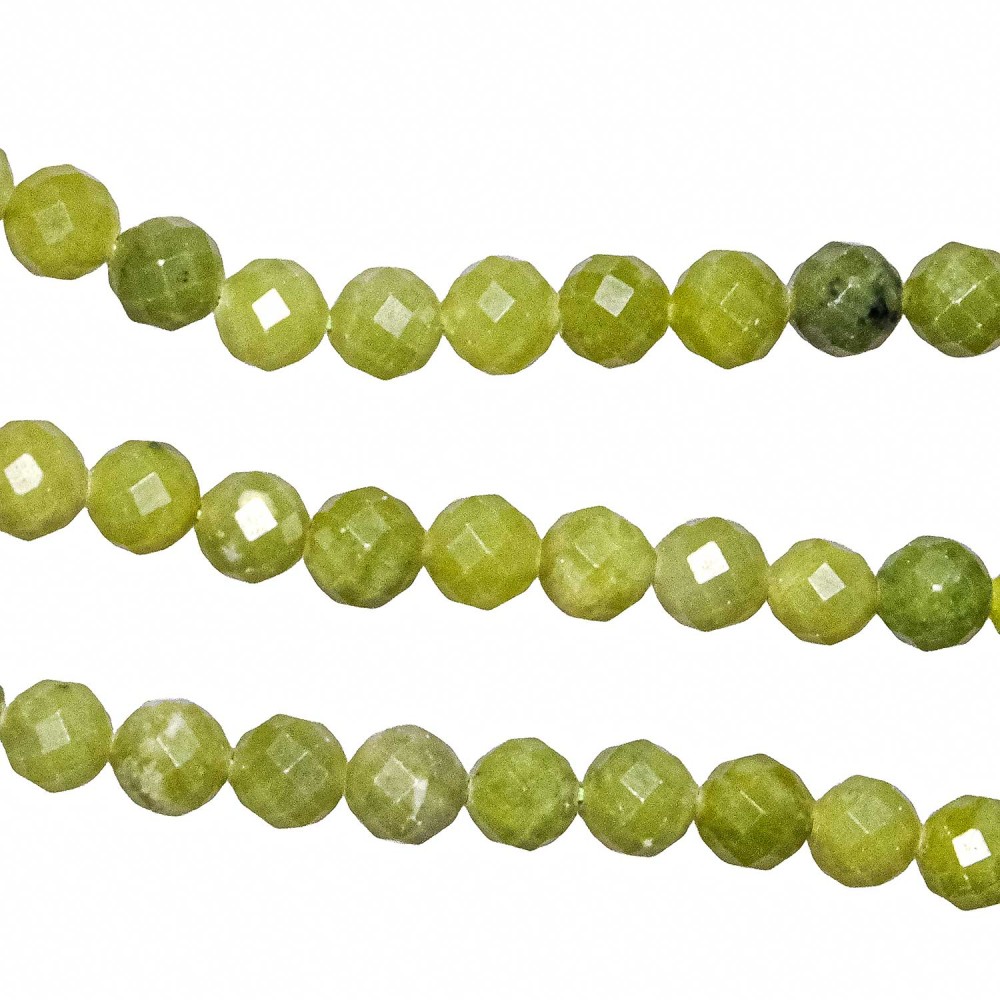 Collier en jade néphrite véritables perles facettées de 8 mm - 2