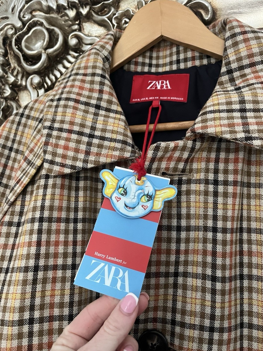zara x harry lambert Long Trench Mac Coat Jacket XL | eBay