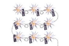 LED Weihnachtssterne Lichterkette 9 Sterne wetterfest Ø 8 cm Timer 6h