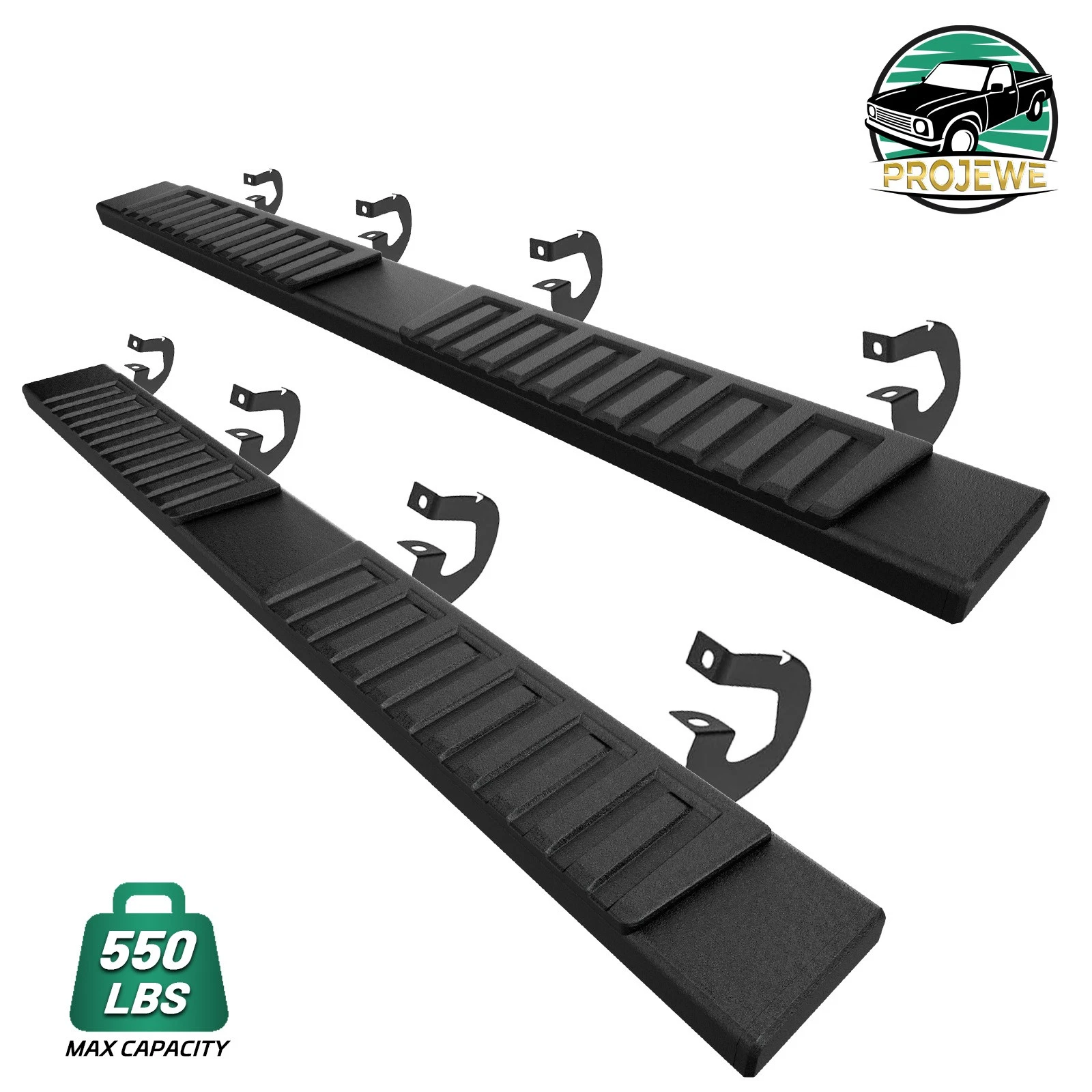 Running Boards - 6" - Black - 2004-2014 Ford F-150 Extended Cab