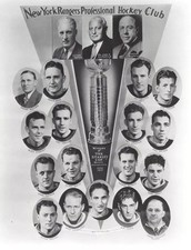 New York Rangers 1939~40 Face Collage NY Hockey Stanley Cup Champions Black And