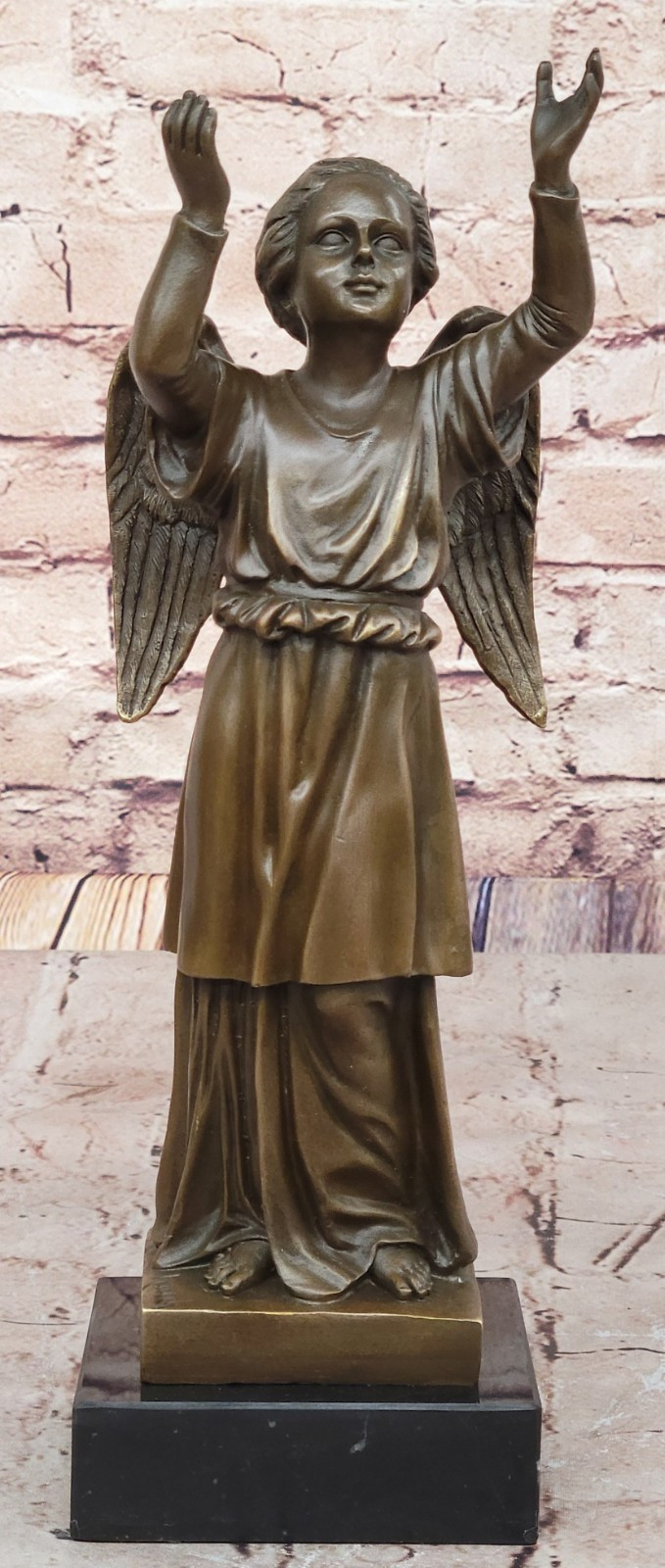 Classic Bronze Baby Angel Figurine Museum Quality Collectible Artwork