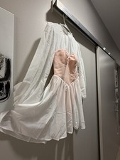 Fashion Nova XS NWT Ballerina Dress Long Sleeve Mesh White Blush MSRP $69.99