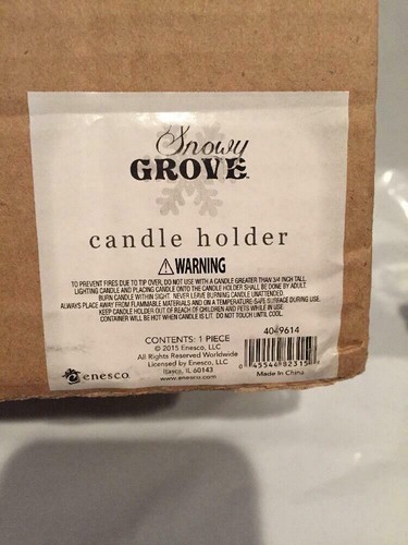 Snowy Grove Candle Holder By Enesco 4049614 New Open Box - Picture 10 of 10