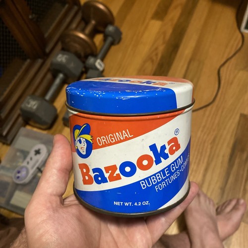 Vintage 1993 Topps Original Bazooka Bubble Gum Tin Empty 4.2 Ounce