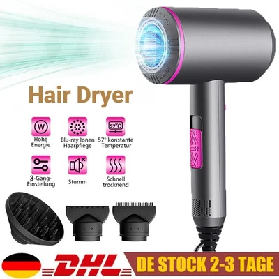MARKENLOS Ionen Föhn Haartrockner mit 3 Diffusor Haarfön Profi Fön Ionen 2000W Hair Dryer