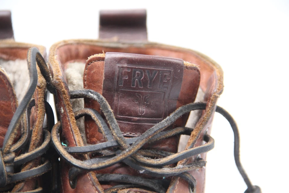 Botas Frye Veronica Duck para mujer talla 8 marrón negro cuero oveja tobillo Foto 3 de 4