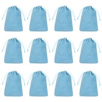 "12 StüCk Geschenkbeutel Samt,4 X 6\",Schmuckbeutel Samt Mit Kordelzug,Hellblau"
