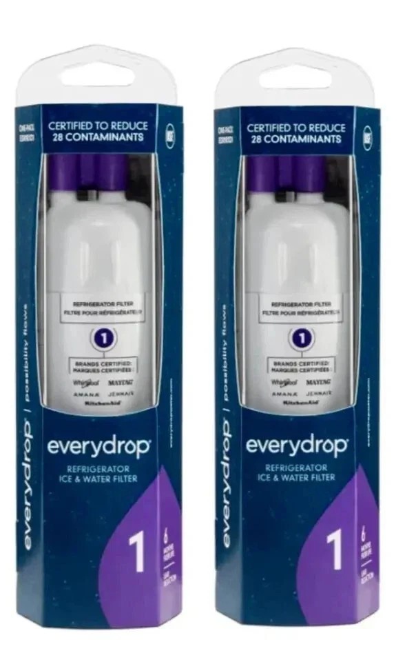 2 PACK &Epsilon;V&Epsilon;RYDROP &Epsilon;DR1RXD1 Refrigerator ICE Water Filter 1 Replacement White New