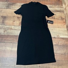 Express | NEW Women's LBD Black Minimalist Ribbed Dress Sz S Closet Staple