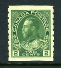 CANADA Scott 128ii - NH - 2¢ Green Dry Print George V Admiral Coil (.024)