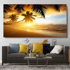 Canvas Wall Art Landscape Beach Sea Ocean Canvas Painting Wall Poster Prints Art