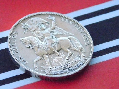 THALER 1871 B SASSONIA ALBERTINE Johann Vittoria sulla Francia Moneta Argento TEDESCA RARA - Foto 5 di 17