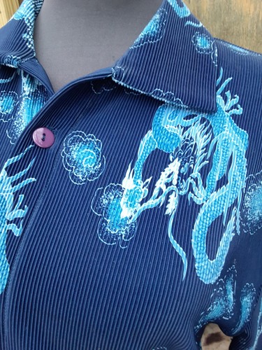 YMLA Vintage 90's Micro Pleat Dragon Shirt Herren M USA - Bild 7 von 9