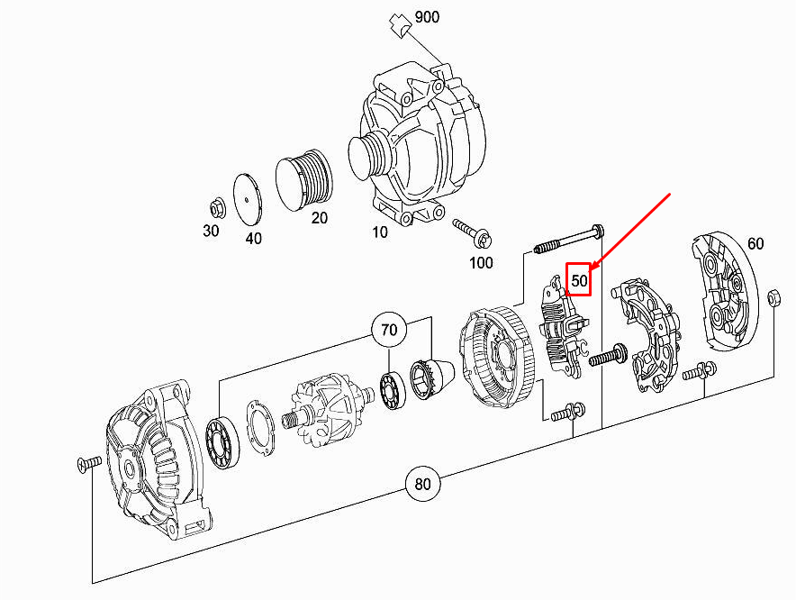 MERCEDES-BENZ E W212 Alternator Regulator Switch A0031546906