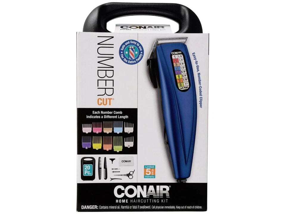 Conair 20 Pc Color Code Grooming Corded Men Hair Clipper Taper HairCutting Kit - Image 2 of 4
