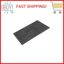 ROVSUN Rubber Floor Mat with Holes, 24''x 36'' Anti-Fatigue/Non-Slip Drainage Ma