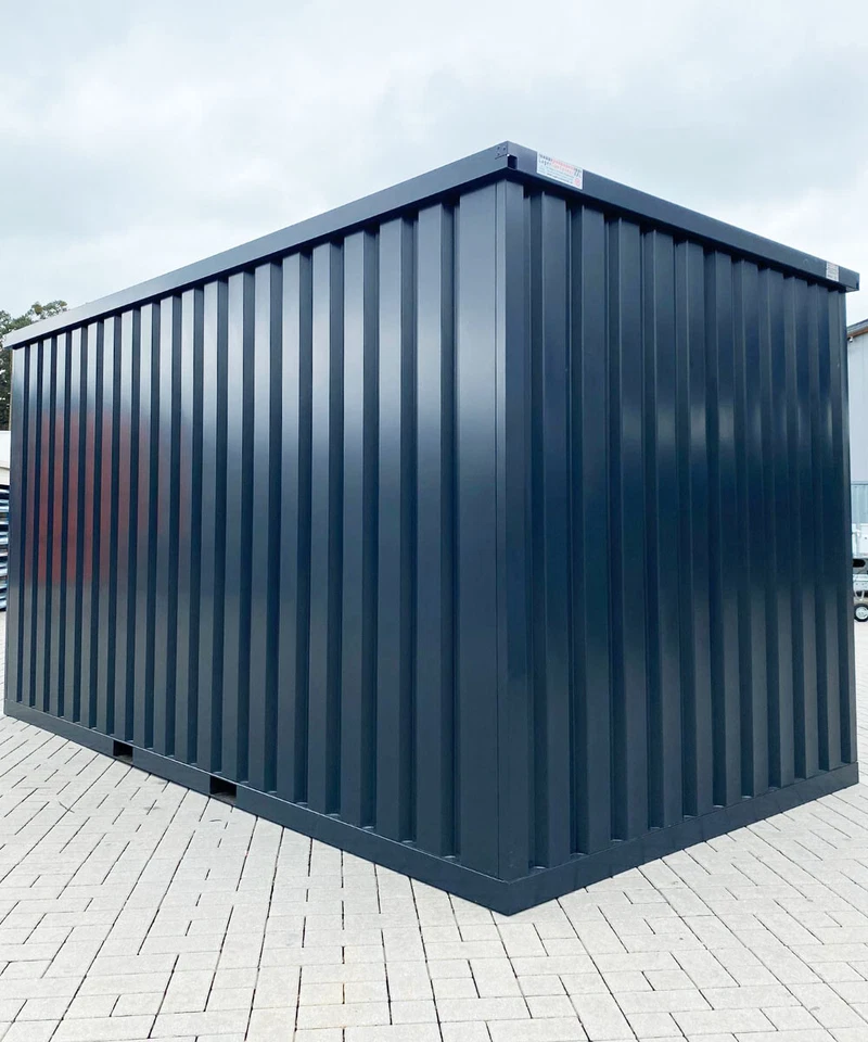 3m Gartenhaus Lagerschuppen Gartenhütte Werkzeuglager Blechcontainer Anthrazit - Bild 4 von 4