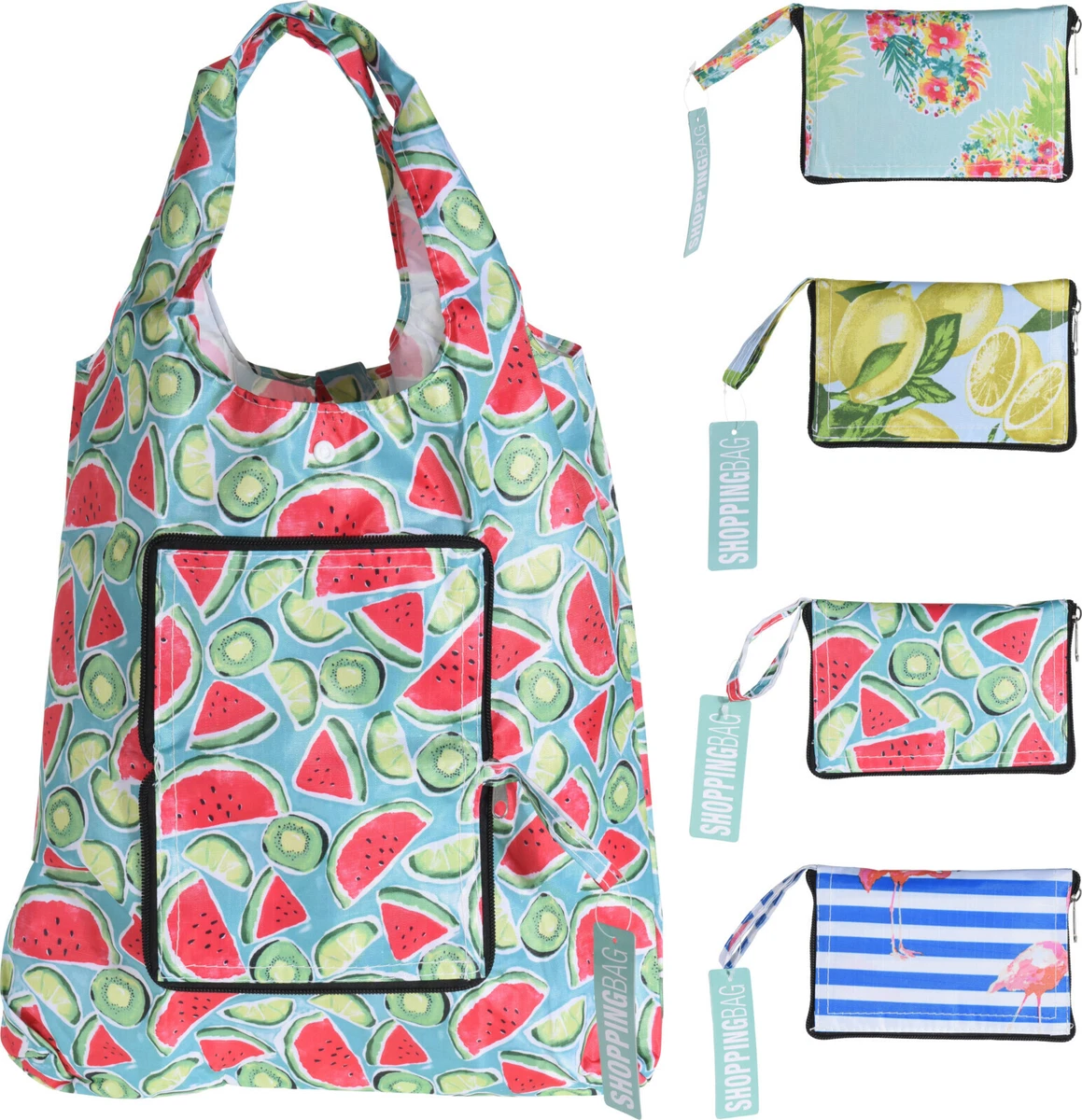 Designer foldaway shop shopping bags