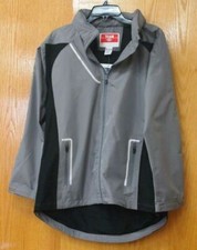 Nwt Ladies Team 365 Dominator Waterproof Jacket Gray Medium Hood Reflective Tape