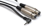 HOSA CYX-405F RT. ANGLE 3.5 mm M - 2 XLR F , 5 ft.