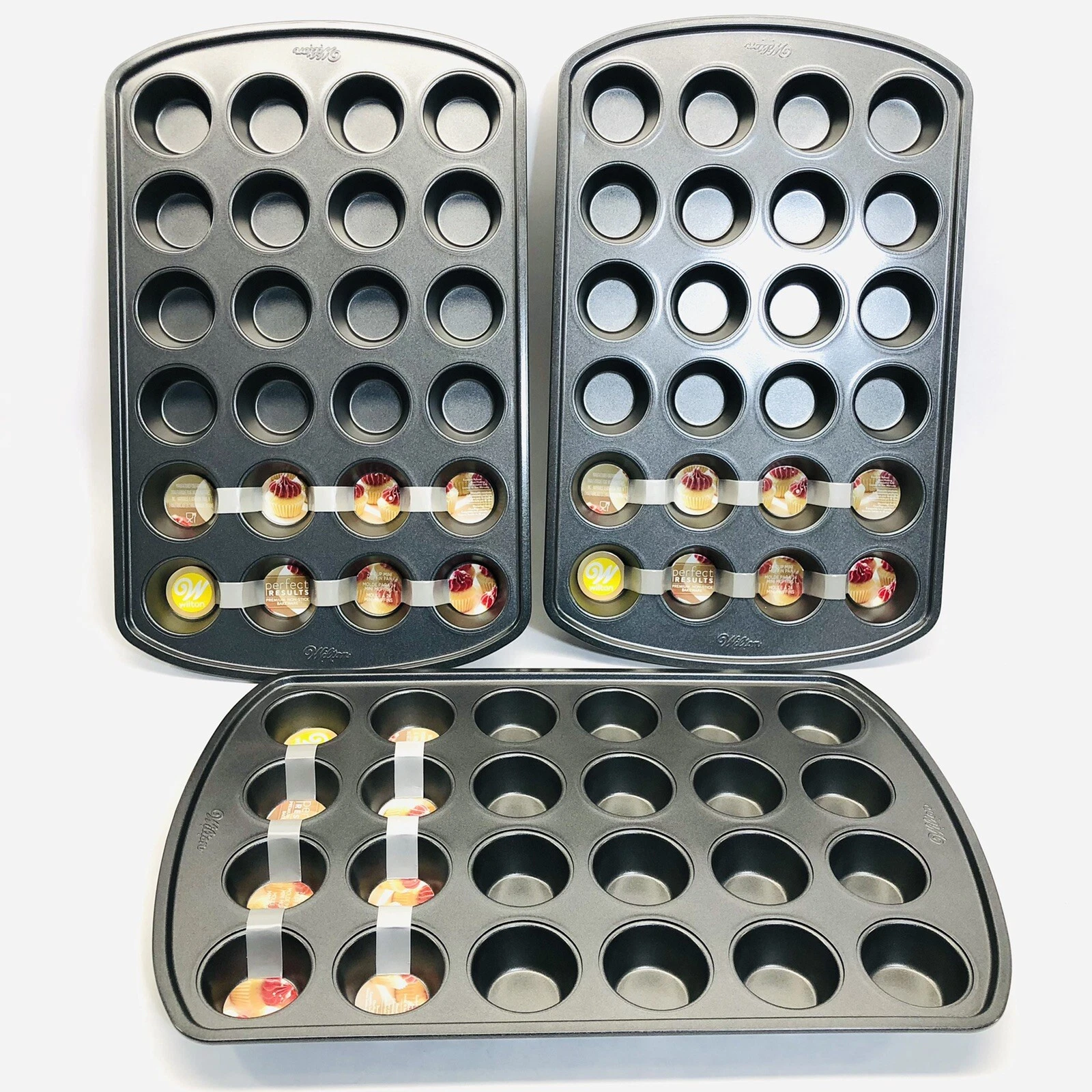 LOT OF 3 WILTON PERFECT RESULTS PREMIUM NON-STICK BAKEWARE 24 MINI MUFFIN PAN