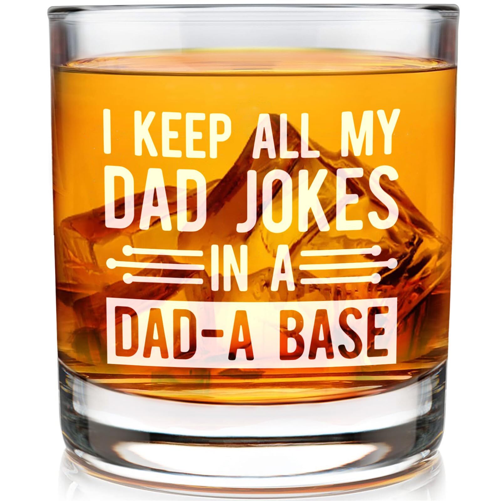 Funny Dad Whisky Glass Birthday Gifts for Dad from Daughter Dad Jokes 11Oz Wh...-image