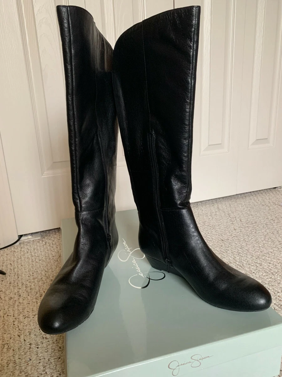 Jessica simpson best sale black leather boots