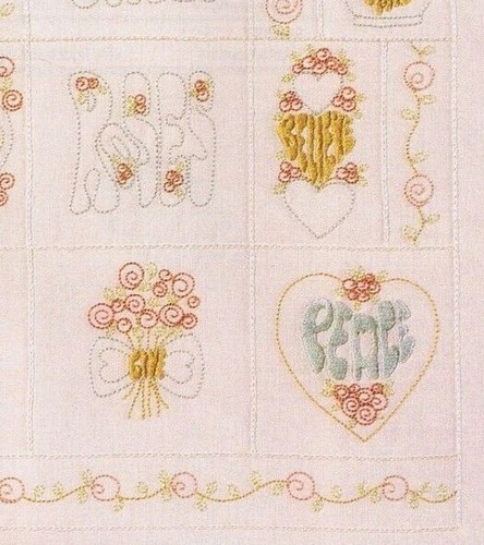 Embroidery Pattern Jennifer Reynolds Shabby Roses Love Hope Dream 23 cm x 35 cm - Picture 3 of 9