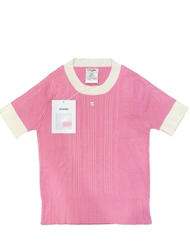 NWT CHANEL Black And White Striped CC Tank Top 36 Small Medium 23C