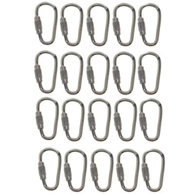 20 pcs Mini Stahl Schraubkarabiner Karabinerhaken Klettern Karabiner Schraub
