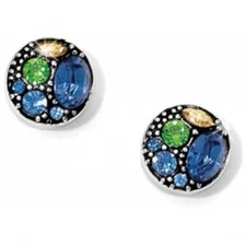 NWT Brighton TRUST YOUR JOURNEY Round Crystal Silver Post Drop Earrings MSRP $48