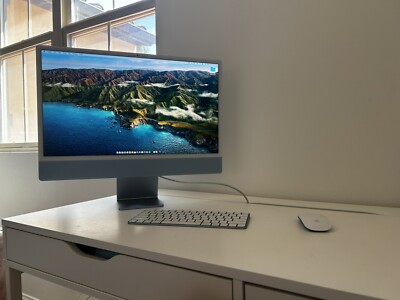 Apple iMac 24'' (256GB SSD, Apple M1, , 8GB, 8-Core GPU) Blue, Perfect Condition