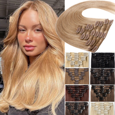 AAAAA CLEARANCE Clip in 100% Real Human Hair Remy Extensions Full Head Ombre DIY