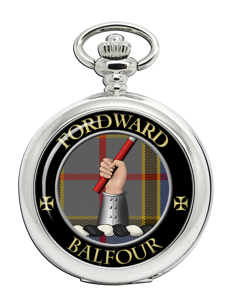 Balfour Scottish Clan Engraved Silver Pocket Watch