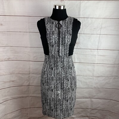 dkny black white dress DKNY Vintage SS 1993 Black Beige Micro Floral Print Semi-Sheer Surplic   Amarcord Vintage Fashion