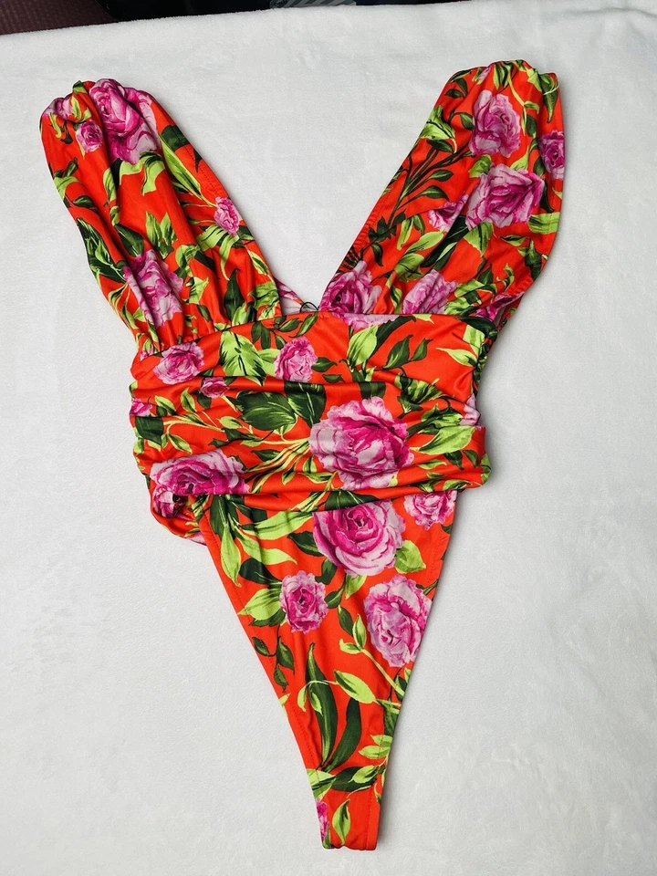 Zara Women's Swimsuit Size S Tropical Floral Print One Piece NWT - Image 4 of 4