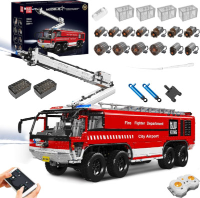 Mould King 19004S Feuerwehr Flughafen Rettungswagen 6.653  RC-Control 13 Motoren