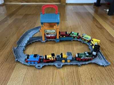 Thomas Sodor Steamworks Repair Shop Plus 10Trains And Accessories