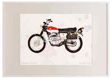 A3 Photo Frame Honda CL350 Scrambler 1968 Watercolour Print Ltd Edition