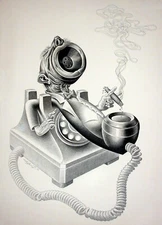 Boris Artzybasheff: Telephone Executive 22x30 Archival Quality Fine Art Print
