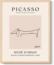 Pablo Picasso Canvas Wall Art - 8L" x 10W", Dachshund Poster 