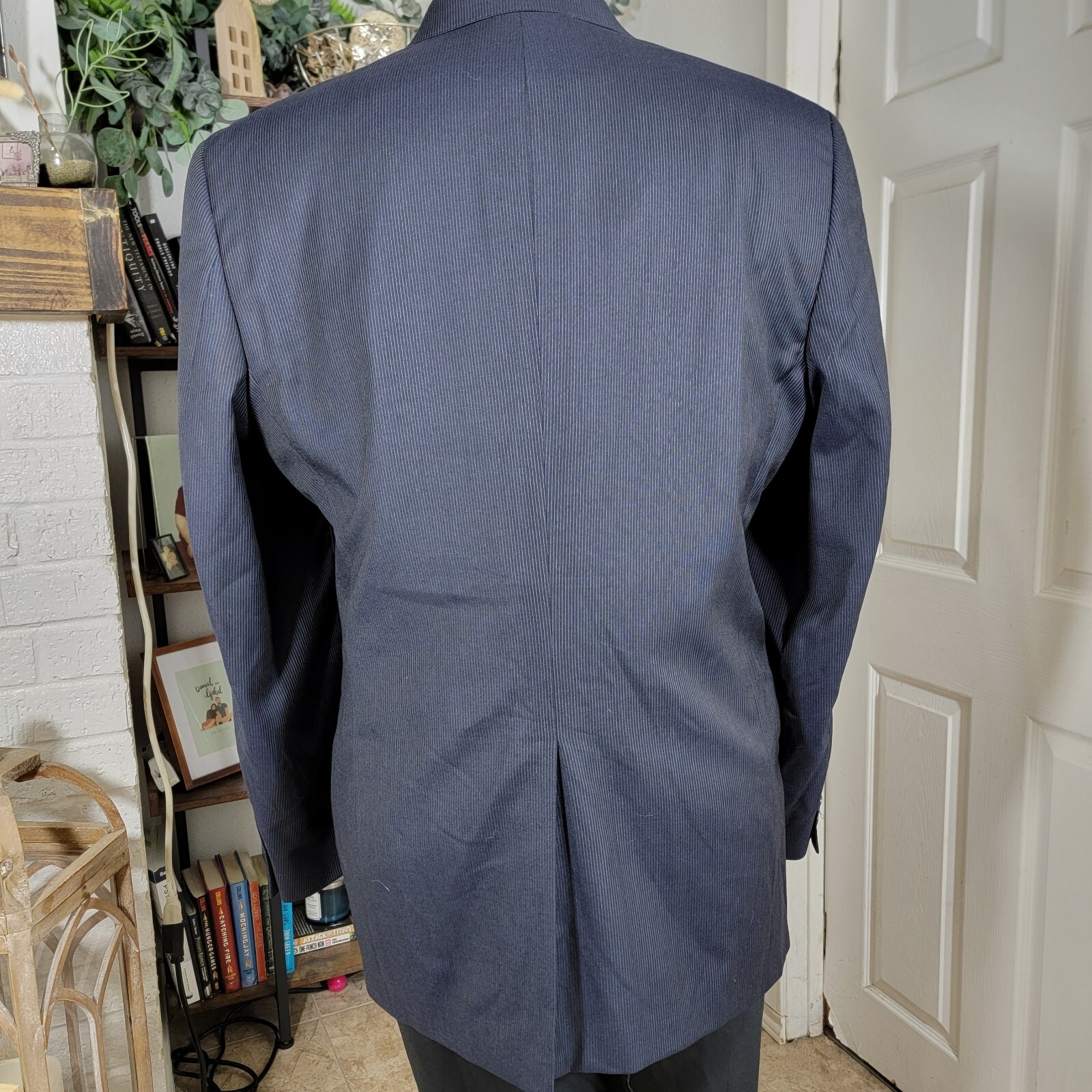 Daniel Cremieux Men Sport Coat Three Button Navy Stri… Gem