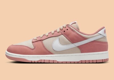 Nike Dunk Low Retro PRM Red Stardust Pink Sneakers FB8895-601 Men's Sizes