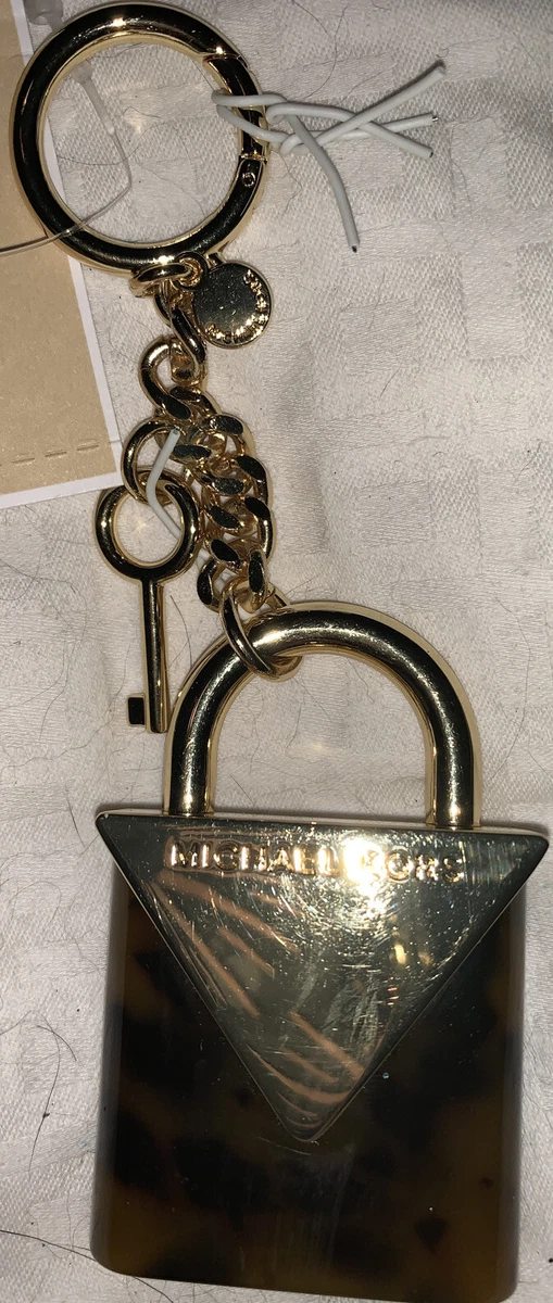 Michael Kors Lock Key Tiger Eye Look Logo Ltd.Ed. Keychain Purse Fob NWT