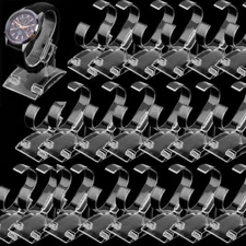 10-100X Transparent Clear Plastic Wrist Watch Display Rack Sale Show Case Stands